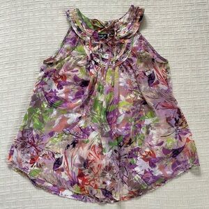 Allen B. Schwartz Y2K floral sheer top.